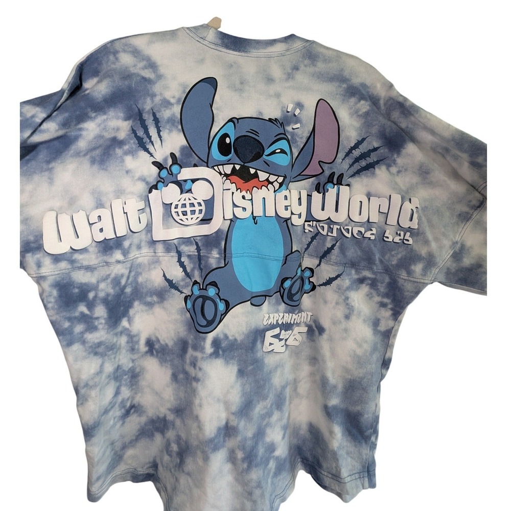 Disney‎ Spirit Jersey Stitch Medium Blue Tie Dye Long Sleeve Medium